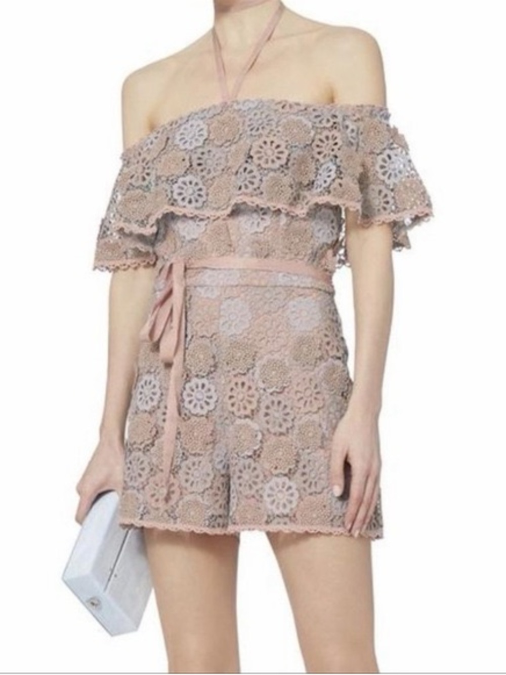 Alexis Floral Lace Romper